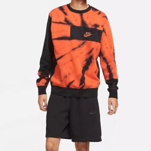 Nike Orange Tie Dye Sweatshirts, M